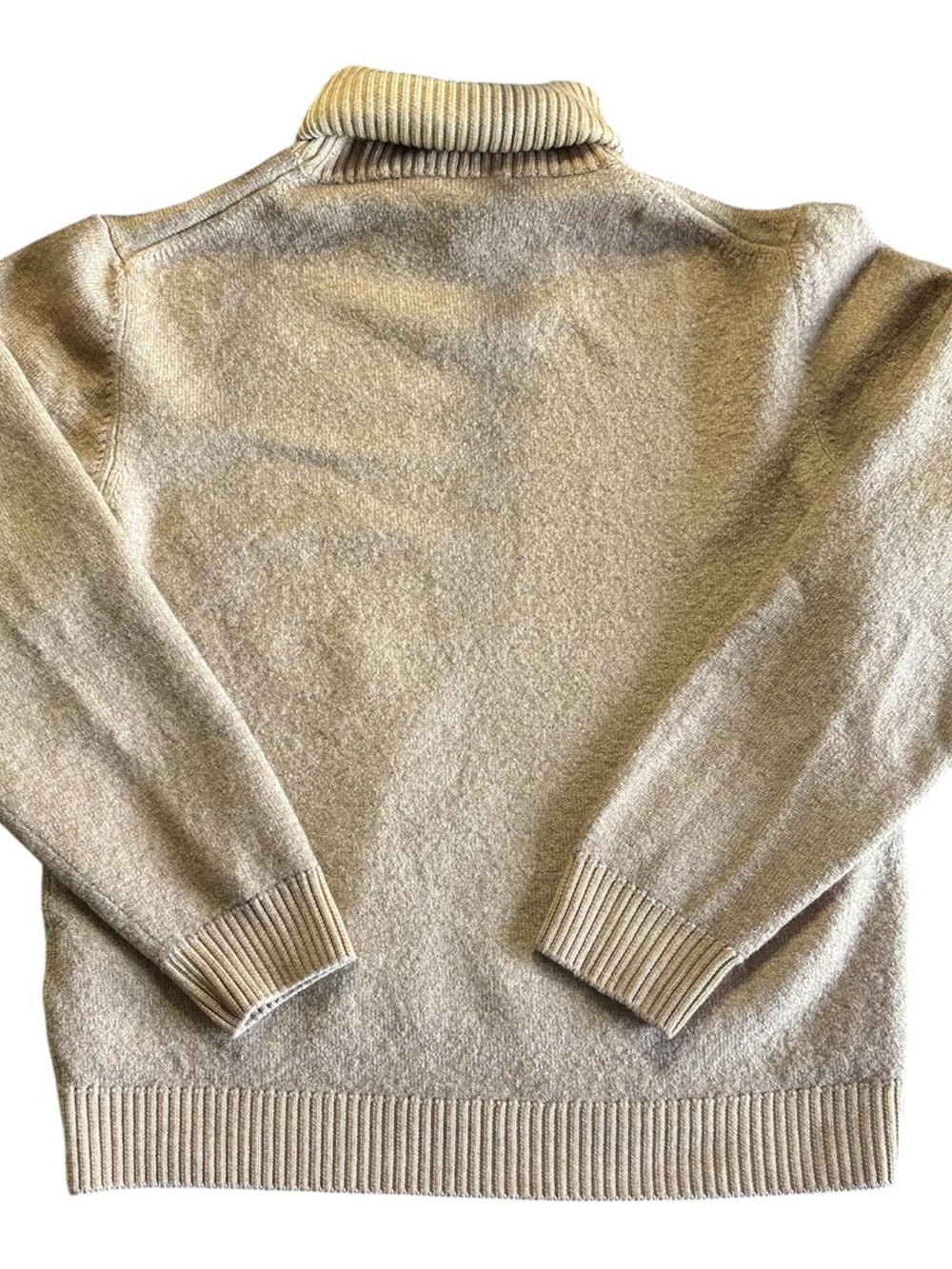 Bugatchi Merino Wool Camel Turtleneck Sweater Preppy Old Money Quiet Luxury - Picture 7 of 7